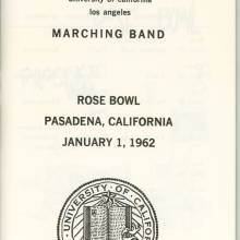 Band Press Release, page 1, 1962 Rose Bowl