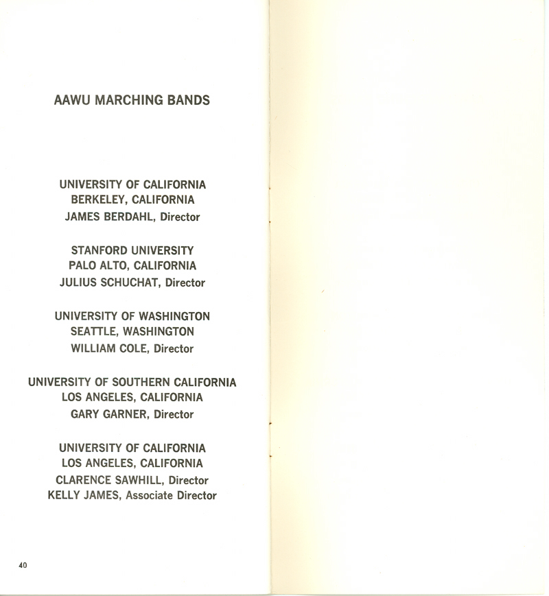 Band Press Release, page 40, 1962 Rose Bowl