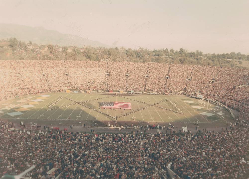 1966 ROSE BOWL Pregame US Flag