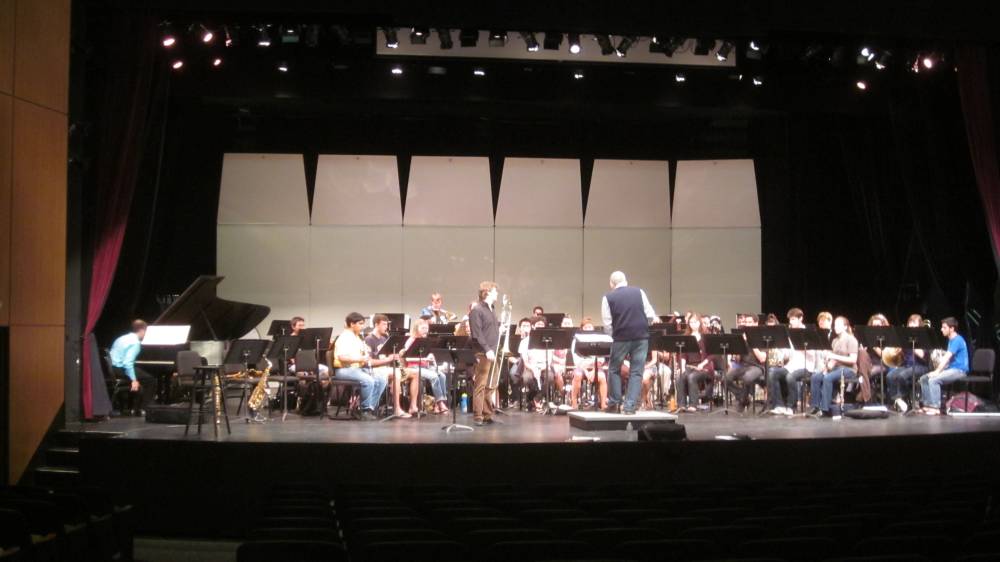 Tim Salzman rehearsing with Jim Miller