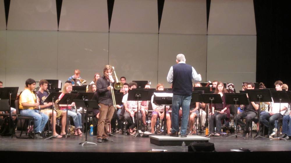 Tim Salzman rehearsing with Jim Miller