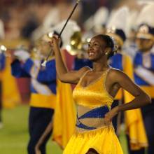 Feature Twirler ReJoyce Green, UCLA at USC, November 26, 2011