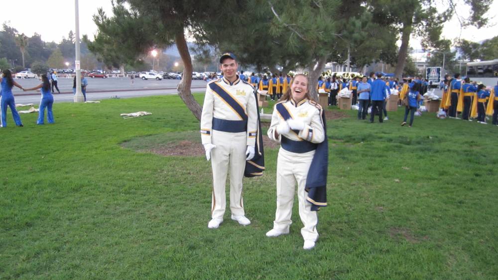 Drum Majors Stephen Hufford and Emily Barton