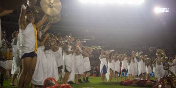 UCLA vs. Cal, Halftime Downfall of Troy with the Cal Band
