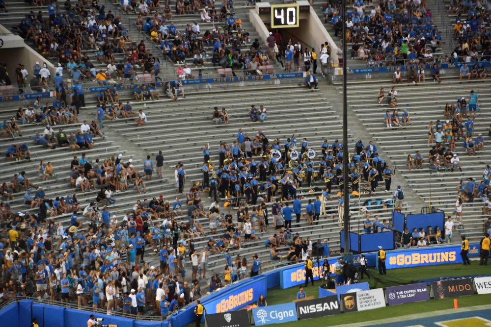 The Band's first game in the end zone