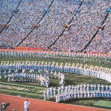 1984 GH Conducting the Olympic Band at the Opening Ceremonies